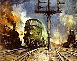 Terence Tenison Cuneo Night Freight (Condor) painting